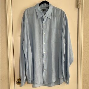 Henry Cottons Men’s Long Sleeved Button Down Shirt 100% Linen